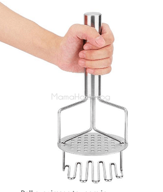 Уред за пасиране на картофи KitchenPress Pro - висококачествена неръждаема стомана, лесно ползване, кухненски аксесоар, удобен дизайн, практичен помощник.