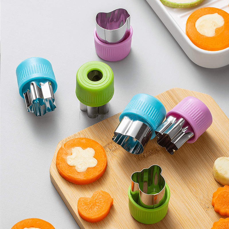 Комплект 9 форми за рязане на плодове и зеленчуци, кухненски аксесоари, забавление, изкуство в кухнята, полезни помощници
