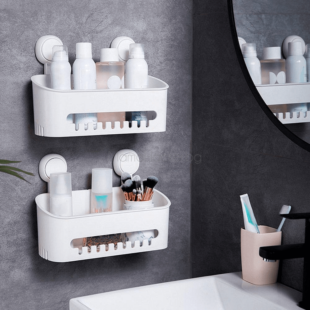 Стилен органайзер за баня LuxeHold Basket с козметика и аксесоари, идеален за пестене на място и организация | Поръчай от MamaHacker.bg