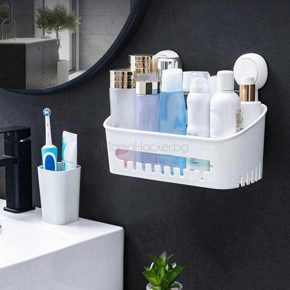 Стилен органайзер за баня LuxeHold Basket, поставка за козметика и тоалетни принадлежности, удобен аксесоар за ежедневно ползване.