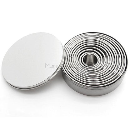 CakeCircles комплект 12 части за тестени изделия, неръждаема стомана, кухненски аксесоари на ниски цени за прецизно изрязване.