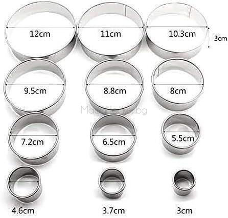 Комплект CakeCircles 12 части, набор за прецизни тестени изделия с различни размери, аксесоари за кухня на ниски цени.