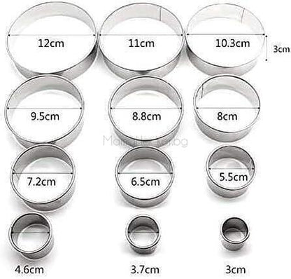 Комплект CakeCircles 12 части, набор за прецизни тестени изделия с различни размери, аксесоари за кухня на ниски цени.