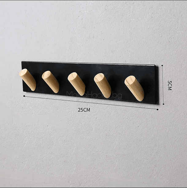 ClothMate железен рафт с 5 куки за кухня, организация на дома, стилни аксесоари, устойчиви материали, практично решение