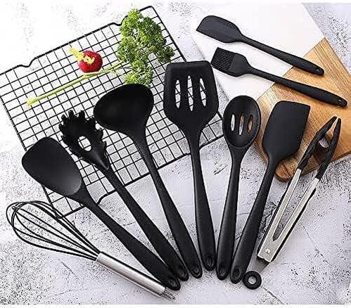 Комплект кухненски инструменти от 100% силикон - удобни, лесни за чистене, безопасни за деца, функционални аксесоари, аксесоари за готвене.