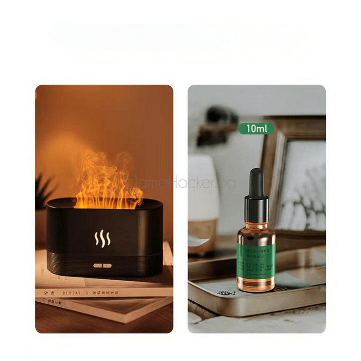 FlameMist дифузер за етерични масла, ароматерапия за уют, стилен дизайн, 180 мл, натурални масла | Поръчай от MamaHacker.bg.