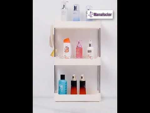 Функционална етажерка за баня с козметика - компактно съхранение, организатор за баня, аксесоари за дома, естетично решение, практични продукти