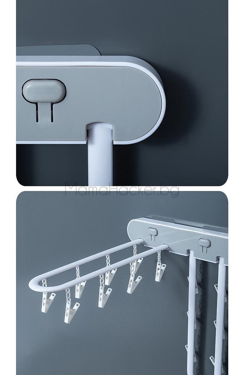 Функционална Мини Закачалка Clip-n-Dry с метални щипки, практична организация на дрехи, компактни аксесоари за дома.