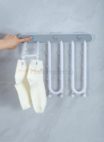 Функционална мини закачалка Clip-n-Dry за сушене на дрехи, евтини аксесоари за дома, организиране на пространство.