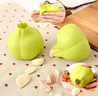 GarlicEase силиконова белачка за чесън, лесна употреба, безопасна, екологична, кухненски аксесоари | Поръчай от MamaHacker.bg