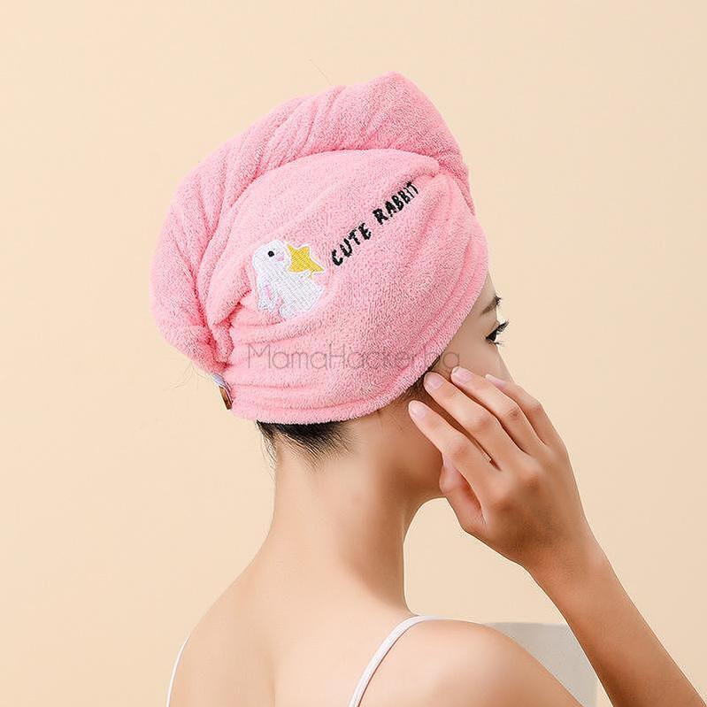 HairDry Cap - Подсушаваща кърпа за коса в розово, идеална за бързо сушене на коса, удобство, стил и бързи доставки | Поръчай от MamaHacker.bg