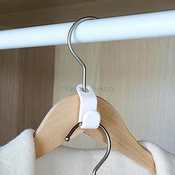 HangerPro конектори за закачалки за гардероб, оптимизация на пространство, организиране на дрехи, евтини аксесоари, практични решения