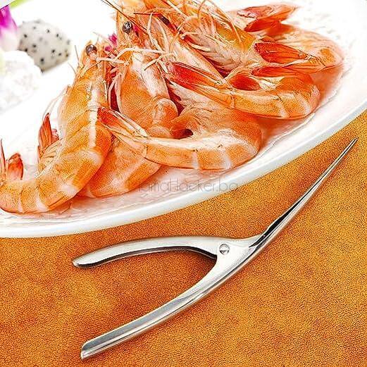 Клещи за скариди ShrimpPro и вкусни скариди на чиния - кухненски аксесоари за лесно чистене | Поръчай от MamaHacker.bg