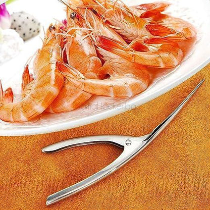 Клещи за скариди ShrimpPro и вкусни скариди на чиния - кухненски аксесоари за лесно чистене | Поръчай от MamaHacker.bg