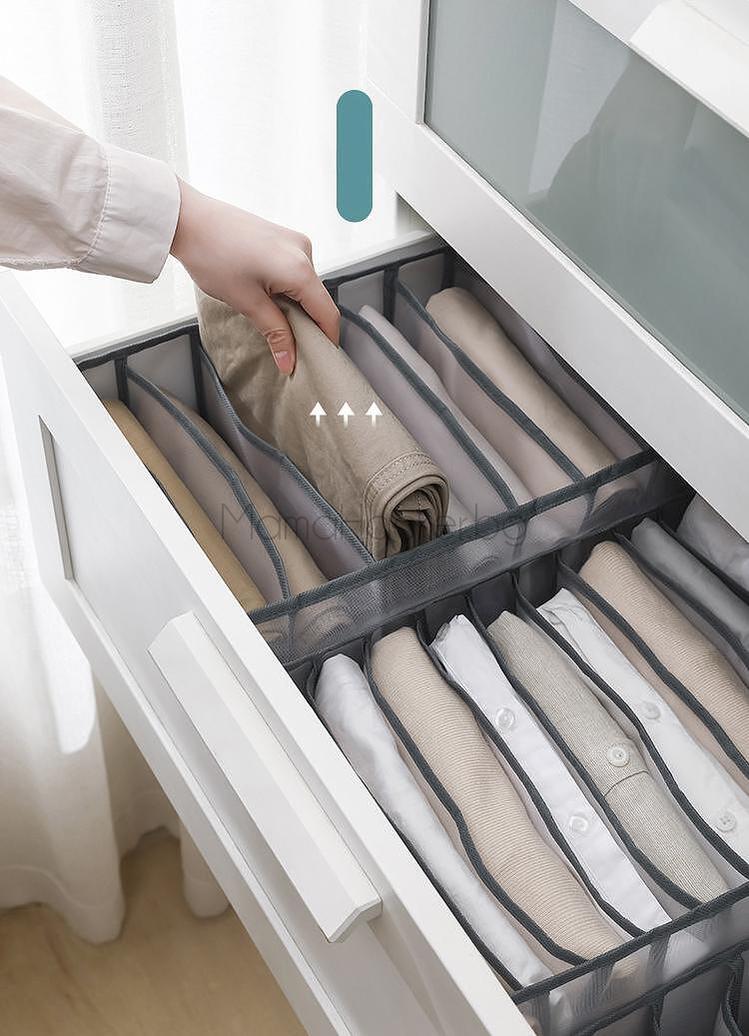 Компактен органайзер за дрехи с 9 отделения, идеален за спалня и гардероб, лесно съхранение и организация на дрехите | Поръчай от MamaHacker.bg