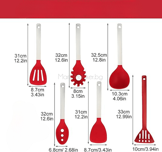 Комплект кухненски прибори CookingEssentials - функционални уреди, устойчиви силиконови материали, удобни за готвене, евтини кухненски аксесоари, бърза доставка
