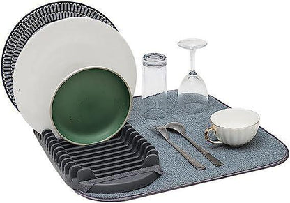 Комплект MicroDry – подложка за изсушаване на съдове, включваща чинии, чаши и прибори; удобни кухненски аксесоари.