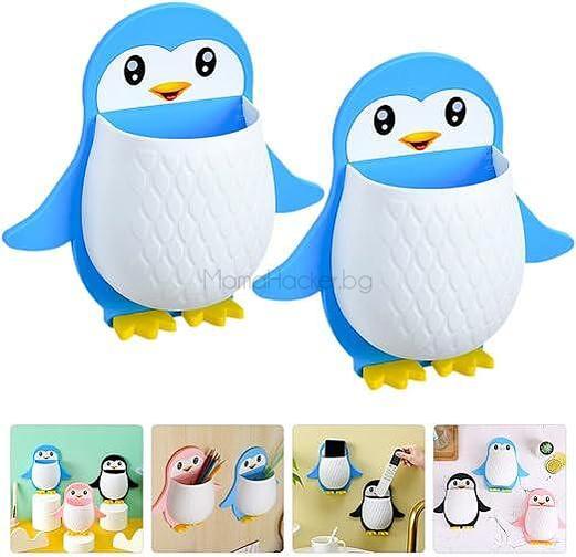 Креативна самозалепваща кутия PenguinPocket за съхранение, аксесоари за кухня, стилни органайзери, удобни помощници за дома, организация на пространството