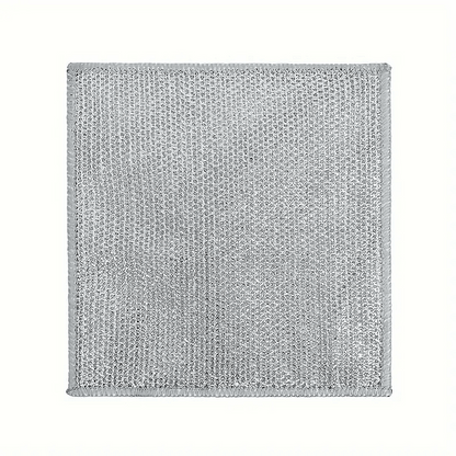 Кърпа за съдомиялни със сребриста телена мрежа, иновативен кухненски аксесоар, ефективно почистване, високо качество и дълготрайност.