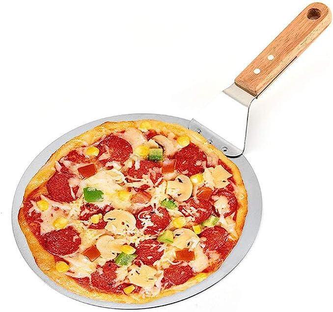 Луксозна лопата за пица Dough Master с дъбова дръжка и неръждаема стомана - перфектен кухненски аксесоар за домашно приготвяне на пица.