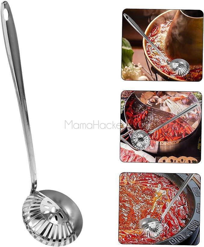 Лъжица за супа с цедка 2-в-1, кухненски аксесоар, удобен помощник за готвене, евтини инструменти, бърза доставка от MamaHacker.bg