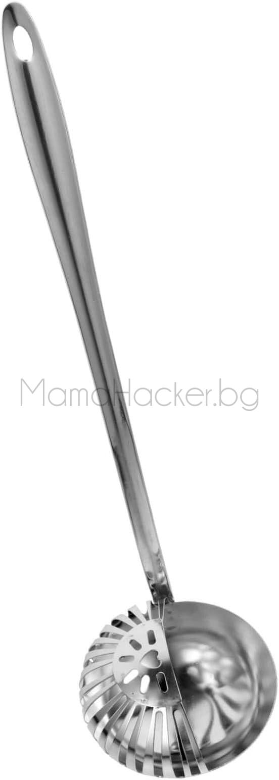 Лъжица за супа с цедка - 2-в-1, удобен кухненски аксесоар, помощник в готвенето, практичен и функционален инструмент | Поръчай от MamaHacker.bg