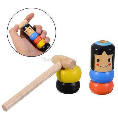 MagicBuddy дървена детска играчка с чукче, забавление и развитие на моториката | Поръчай от MamaHacker.bg