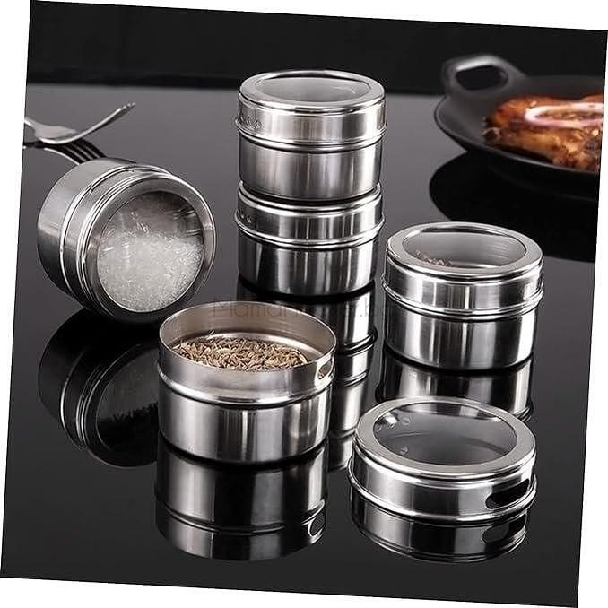 Магнитни SeasoningPods кутии за подправки от неръждаема стомана, идеални органайзери за кухня, практични и стилни помощници за готвене