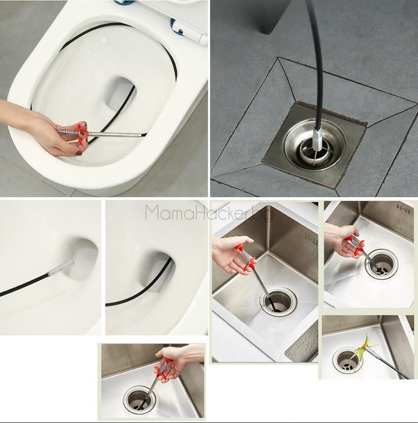 Метална кука DrainCleaner за бързо отпушване на канали - лесно и ефективно решение за мивки и отводнители