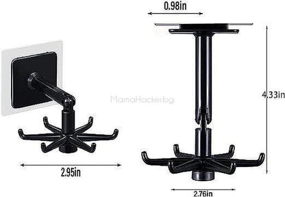 Многофункционален държач MultiHook с 6 куки за кухня, идеален за организиране и пестене на пространство | Поръчай от MamaHacker.bg.