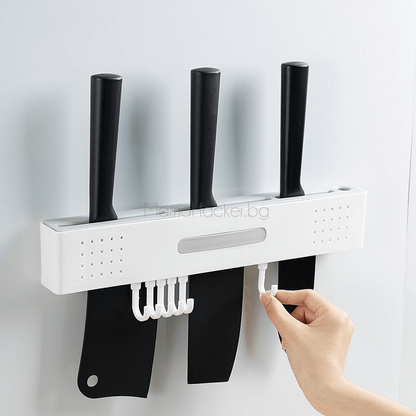 Многофункционална поставка Knife Nest за ножове с органайзер на стената, удобна за кухня и спестяване на място | Поръчай от MamaHacker.bg