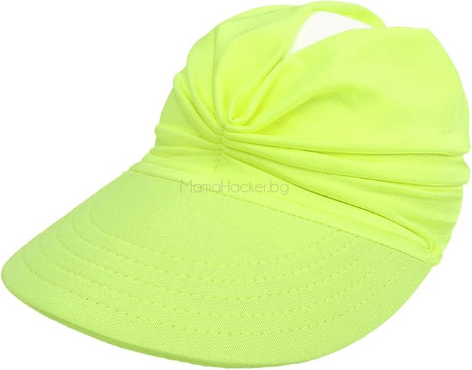 Модерна шапка SunProtect в неонова жълта, UV защита, стилен дизайн, лека и удобна, защита от слънцето | Поръчай от MamaHacker.bg