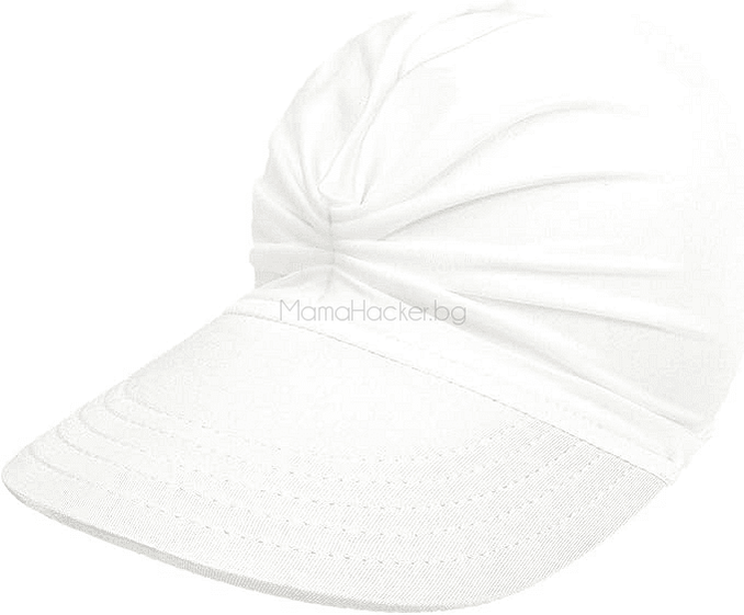 Модерна бяла шапка SunProtect за слънчева защита и стил, 50+ UPF защита, комфорт, елегантен дизайн, аксесоар за плаж | Поръчай от MamaHacker.bg