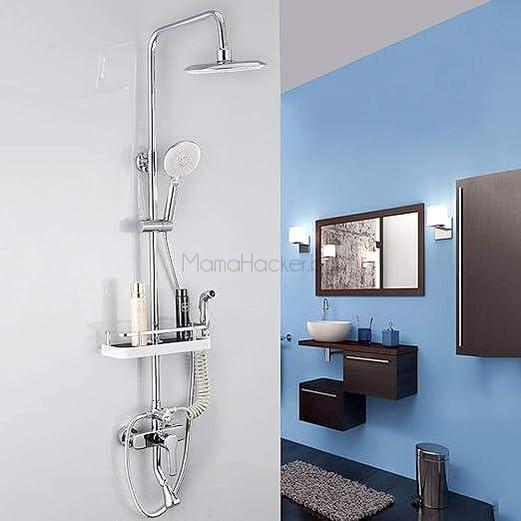 Мултифункционален BathShelf за душ с рафт, хромирана стойка, модерни аксесоари за баня, удобство и организация | Поръчай от MamaHacker.bg.