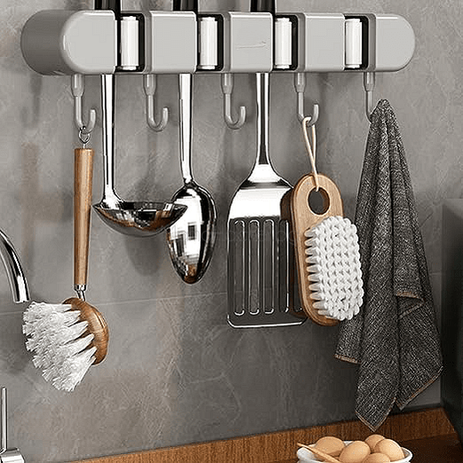 Мултифункционален органайзер за кухня с чаши, лъжици и готварски инструменти | Организация на кухня, монтаж на стена, удобни решения | Поръчай от MamaHacker.bg
