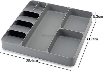 Мултифункционален KitchenOrganizer за кухня с размери 39,7 см x 38,4 см x 5,3 см, идеален за организиране на кухненски аксесоари и съдове.