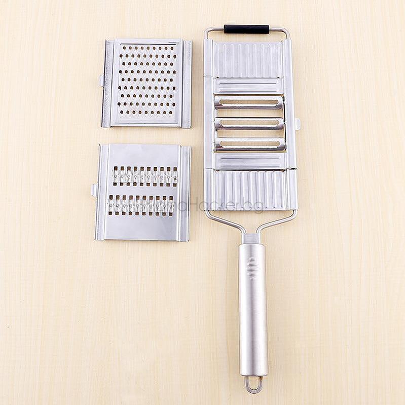 Мултифункционално ренде MultiSlicer с 3 сменяеми остриета, идеално за кухня, бързо и лесно нарязване и настъргване | Поръчай от MamaHacker.bg