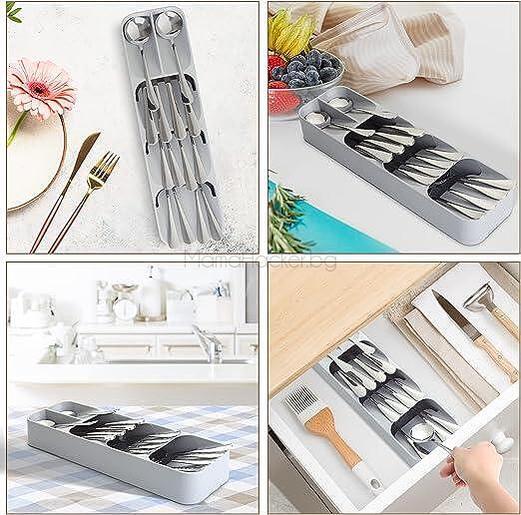 Органайзер за прибори UtensilOrganiser с компактен дизайн - идеален за кухня, спестява място, удобство и ефективност | Поръчай от MamaHacker.bg