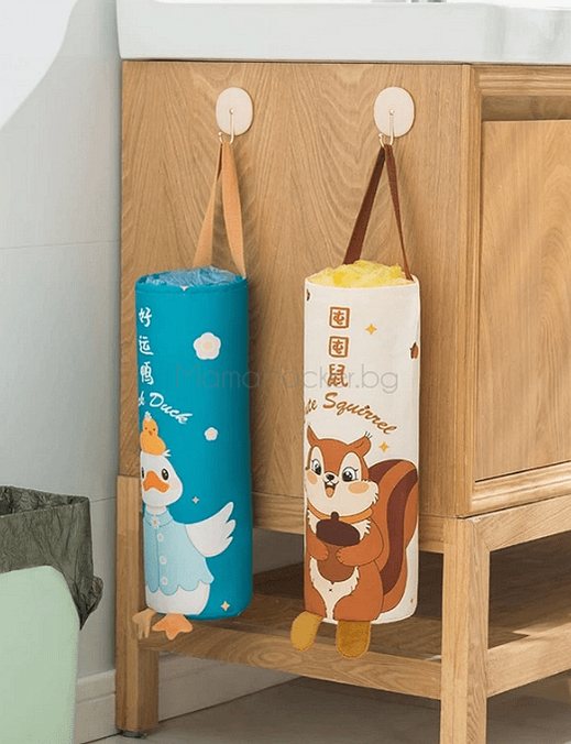 Органайзер за отпадъци с дизайн на животни, удобен аксесоар за баня, цветен, практично съхранение за торби | Поръчай от MamaHacker.bg