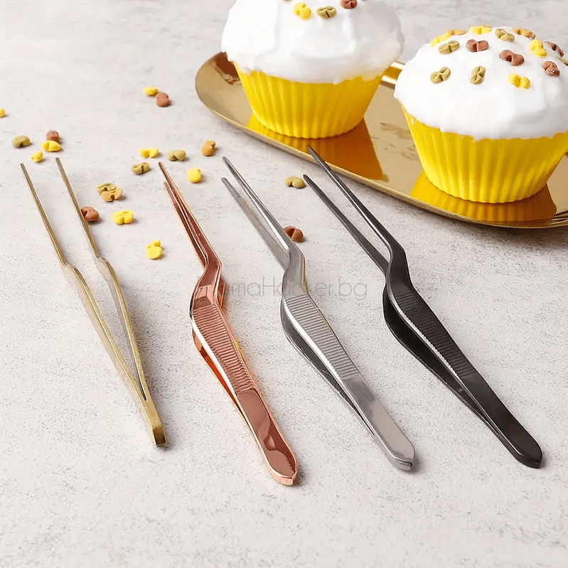 Пинцети Cake Precise за сладки и украса, кухненски аксесоари, стилни прибори, лесни за използване, декорация на десерти.