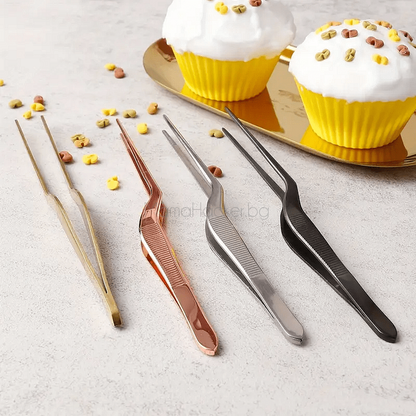 Пинцети Cake Precise за сладки и украса, кухненски аксесоари, стилни прибори, лесни за използване, декорация на десерти.