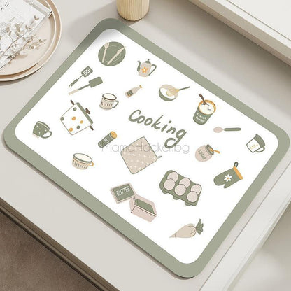 Подложка SinkMat с картинки за готвене, кухненски аксесоари, функционалност, стил, улесняване на живота в кухнята.
