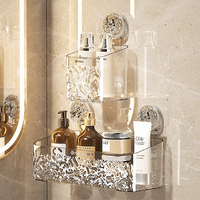 Рафт за баня Suction Shelf с помощници за организация, канистри за козметика, иновативни аксесоари, без инструменти, стилен дизайн | Поръчай от MamaHacker.bg