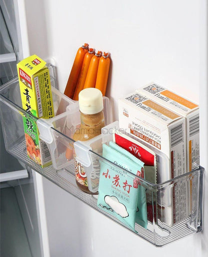 Разделител за врата на хладилник FridgeClip с подредени опаковки, полезен за организация на кухнята и съхранение на храна | Поръчай от MamaHacker.bg