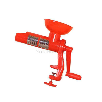 Ръчна мелачка Tomato Mill за домати в червен цвят, идеална за кухня, лесно използване, аксесоари за готвене.