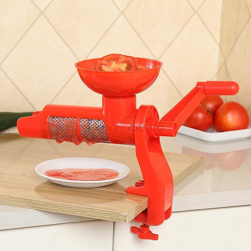 Ръчна мелачка за домати Tomato Mill - удобен кухненски уред за свежа доматена паста, бързо притискане, лесно почистване, компактност.