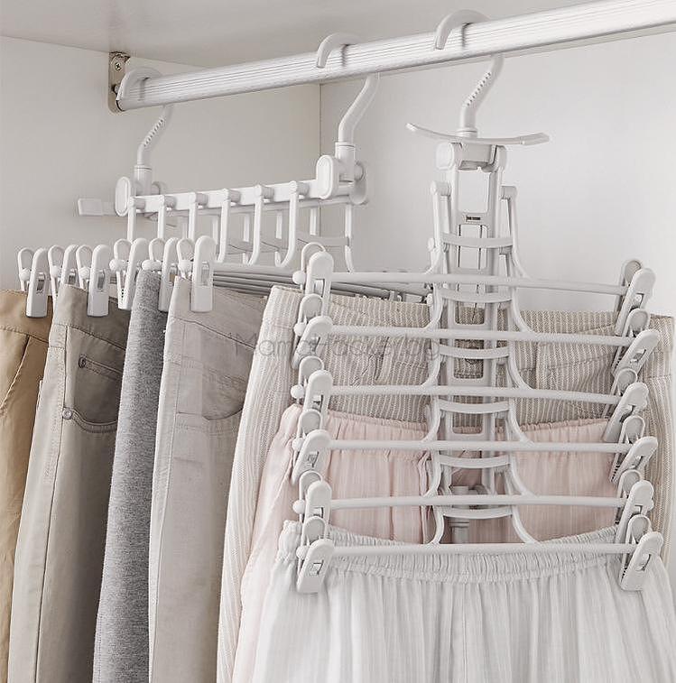 Сгъваема закачалка ClosetMax за дънки и панталони, органайзер за дрехи, пестене на пространство, практично съхранение и удобство в гардероба.