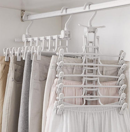 Сгъваема закачалка ClosetMax за дънки и панталони, органайзер за дрехи, пестене на пространство, практично съхранение и удобство в гардероба.