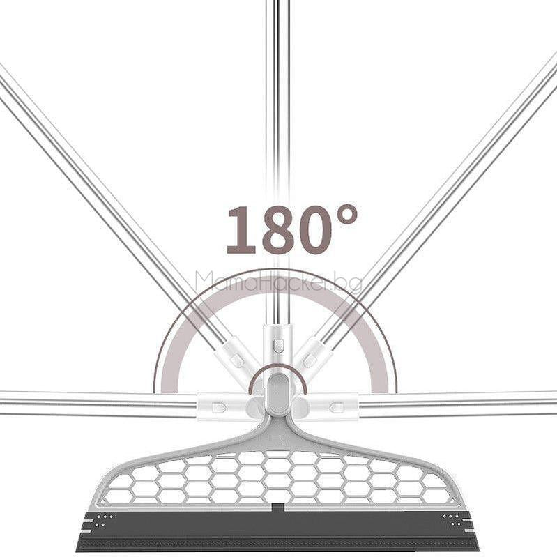 Силиконова метла QuickSweep с 180° въртене за лесно и удобно почистване на пода | Поръчай от MamaHacker.bg