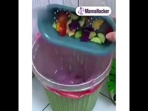 Органайзер за кухненски отпадъци с капак, удобен за почистване, практичен кухненски аксесоар, устойчиви и безопасни материали, иновативно решене